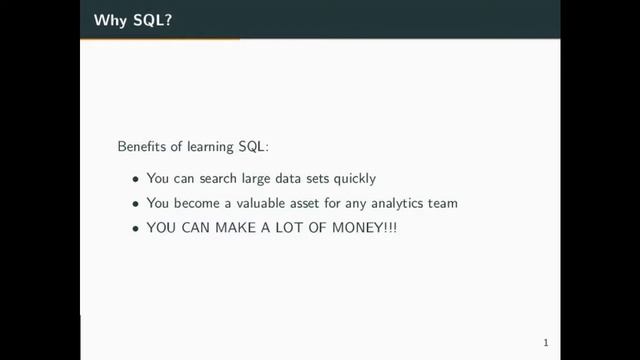 1 - Introduction to SQL смотреть онлайн