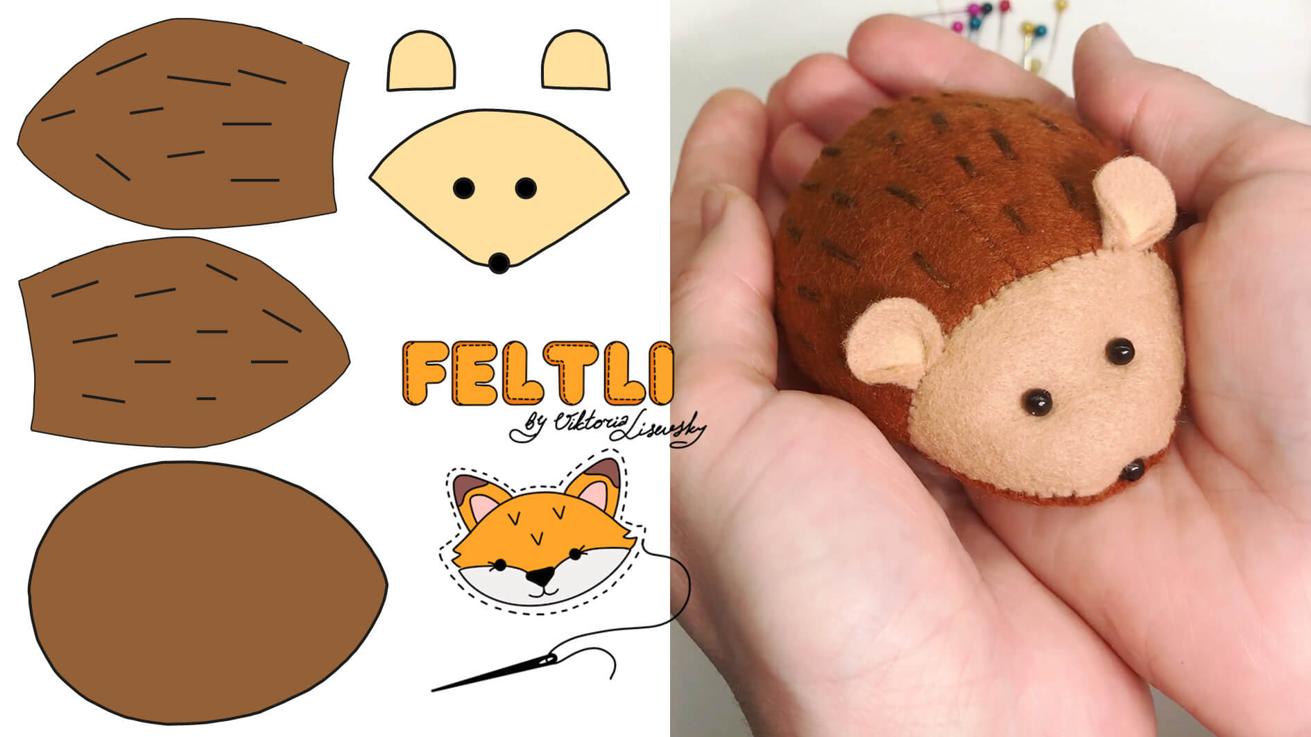 Ёжик из фетра своими руками / Игольница ёжик / DIY Felt Hedgehog / Выкройка ёжика из фетра смотреть онлайн