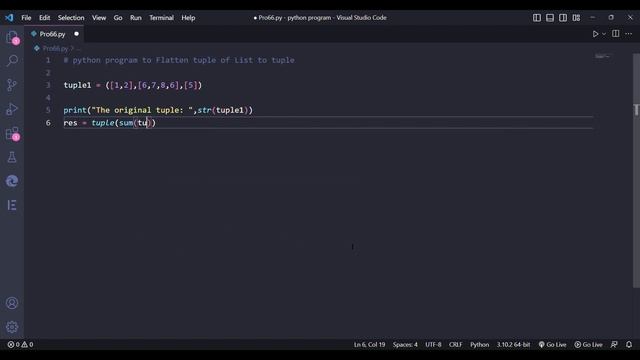 python program to Flatten tuple of List to tuple. #python #coding #newvideo смотреть онлайн