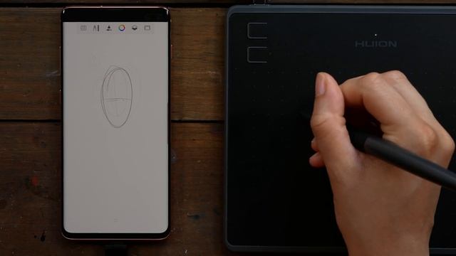 Digital Drawing Tablet You Can Use With Your PHONE! - Huion HS64 Review смотреть онлайн