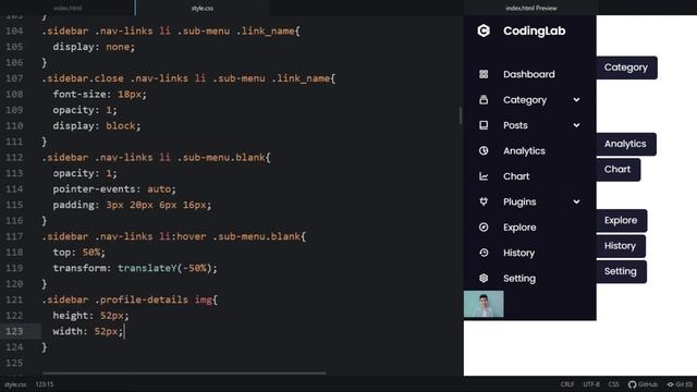 How to Create Responsive Dropdown Sidebar Menu using HTML CSS & JavaScript | Sidebar Menu смотреть онлайн