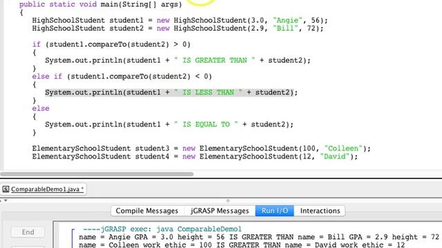 Java - ComparableDemo1 смотреть онлайн