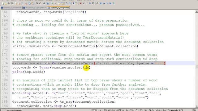 Modeling Techniques using R Chapter 7 Text Mining part 13 Returning to code Part 2 Creating the Ter смотреть онлайн