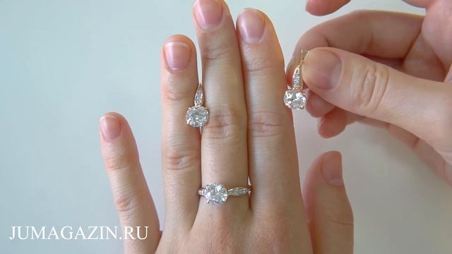 Кольцо 22810162Р и Серьги 32810162Р - комплект золотых украшений от Красной Пресни. смотреть онлайн