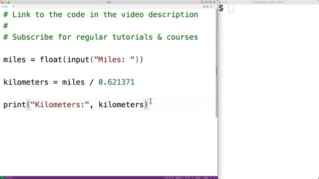 Convert Miles To Kilometers | Python Example смотреть онлайн