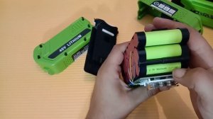 greenworks  Что внутри купленого на алиэкспресс аккумулятора на 6 А/ч?