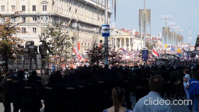 Акция протеста. Минск, проспект Независимости, 30 августа смотреть онлайн
