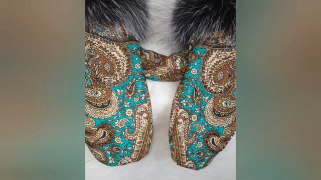 Варежки с вышивкой и мехом из платка "Губернаторский" смотреть онлайн