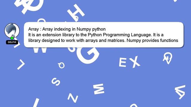 Array : Array indexing in Numpy python смотреть онлайн