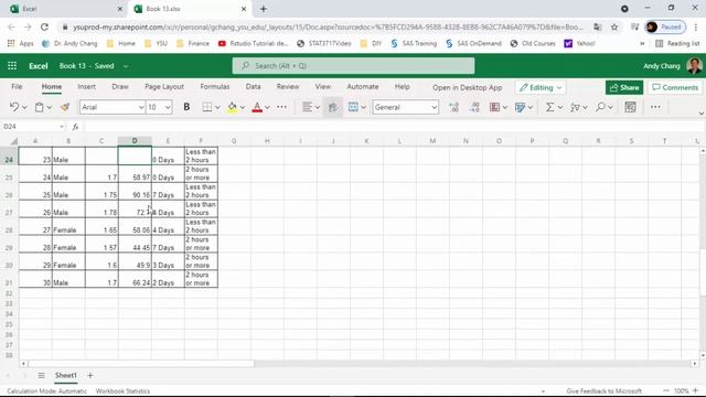 Make Histogram Using Web Version Of Excel And Adjust Bin Width
