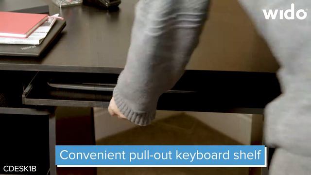 Wido Black Computer Desk Product  Video (CDESK1B)