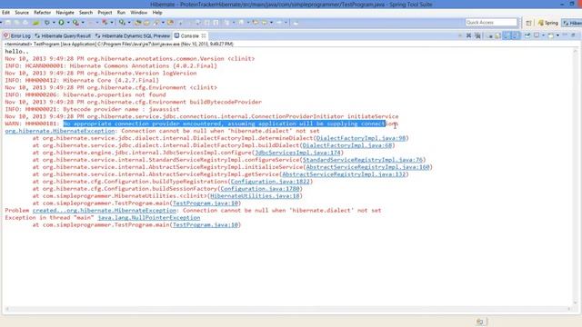 Connection cannot be null when 'hibernate dialect' not set смотреть онлайн