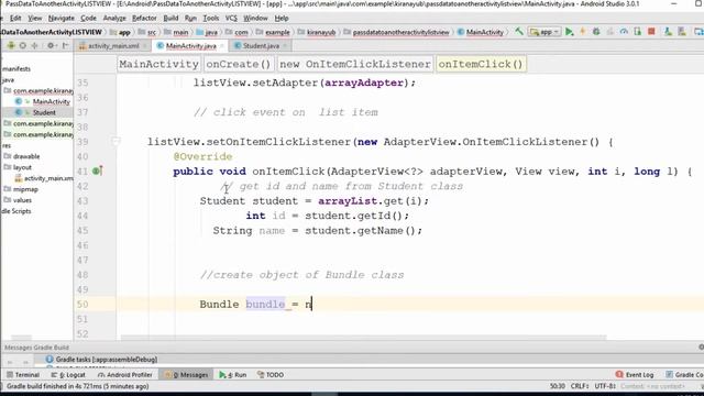 Pass Data to An other Activity By using Java Class | List View | Part 4| Android | смотреть онлайн