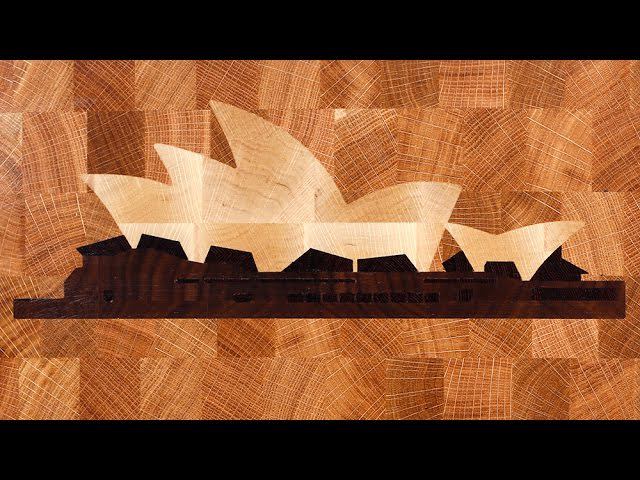 Making a "Sydney Opera House" end grain cutting board смотреть онлайн