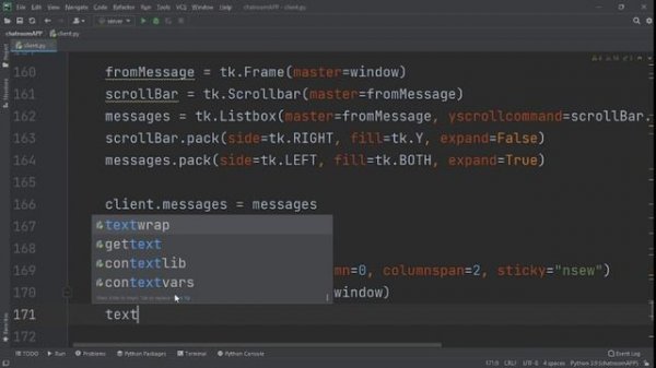 Python tkinter chat app in python