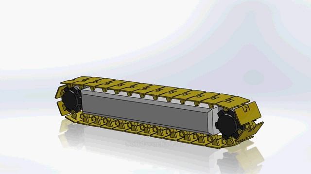Solidworks Animation: Tank Tread animation | Chain Driven Pattern Motion Study смотреть онлайн