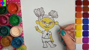 Монсик Саня из мультика Монсики. Раскраска для детей