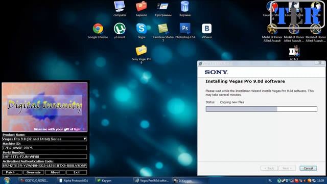 Tutorial #1 Установка Sony Vegas Pro 9. смотреть онлайн