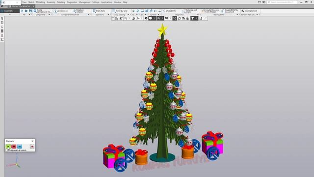 Christmas tree KOMPAS-3D смотреть онлайн