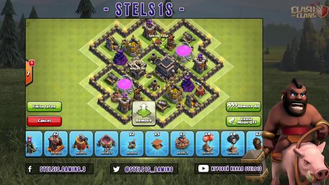 База Для ТХ 6 (Гибрид) Обнова (2 ПВО) | Base For TH 6 (Hybrid) 2 Air Defense | Clash Of Clans смотреть онлайн