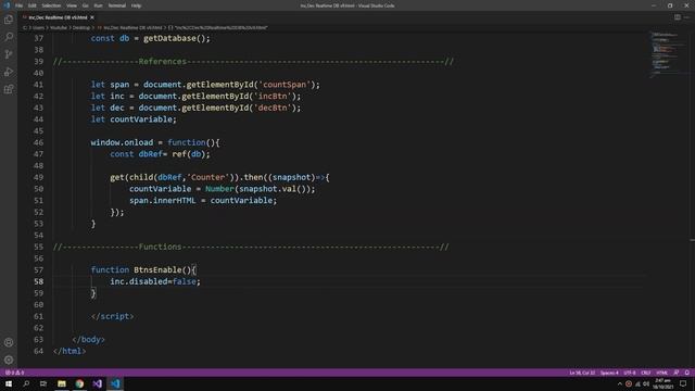 Increment/Decrement Function with Firebase v9.1 Realtime Database using JavaScript смотреть онлайн