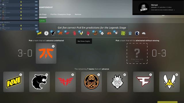 CSGO Paris Major Legends Stage Pick'em смотреть онлайн