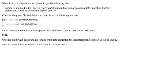 Magento: Magento data migration error: Undefined index: dest смотреть онлайн