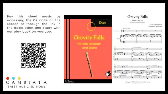 Gravity Falls (Main theme) - Solo alto recorder (Play Along) смотреть онлайн