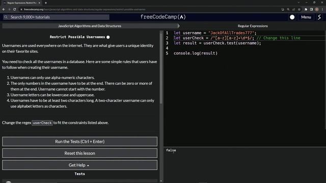 JavaScript Regular Expressions: Restrict Possible Usernames | FreeCodeCamp смотреть онлайн