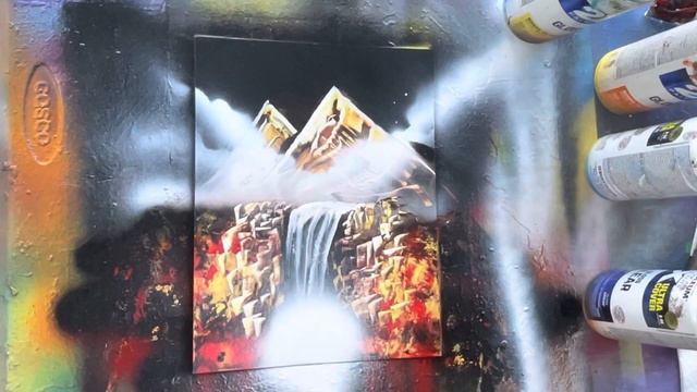 Spray paint tutorial - jungle waterfall смотреть онлайн