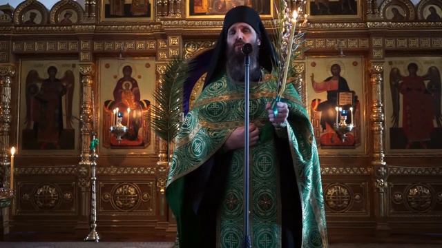 Слово иеромонаха Давида в Вербное Воскресенье смотреть онлайн