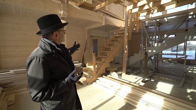 Огромный дом 700 метров и Высота этажа 12 метров [ Фахверк и Клееный брус ] смотреть онлайн