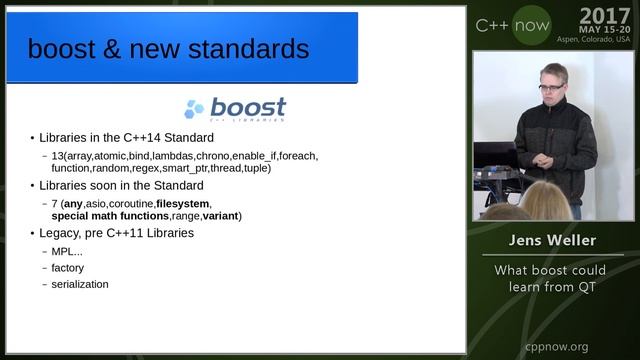 C++Now 2017: Jens Weller "What boost could learn from QT" смотреть онлайн