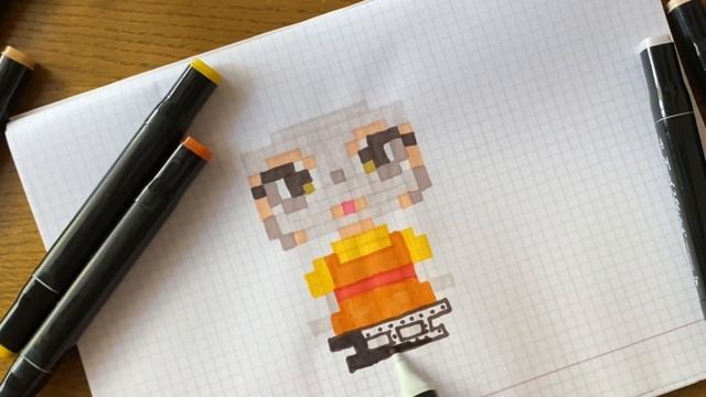 Кукла из игры в кальмара маркерами по клеточкам смотреть онлайн