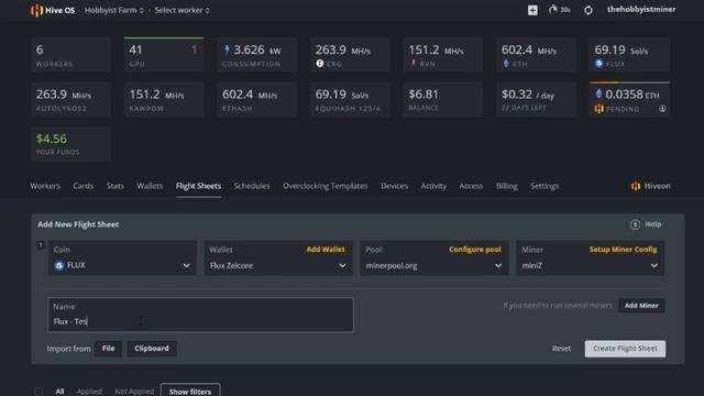 How To Setup A Flux Wallet And Mine Flux In HIVEOS