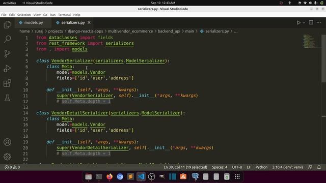 Multivendor Ecommerce Website in Django ReactJs||Customer, Order & OrderItems model, Customer API # смотреть онлайн