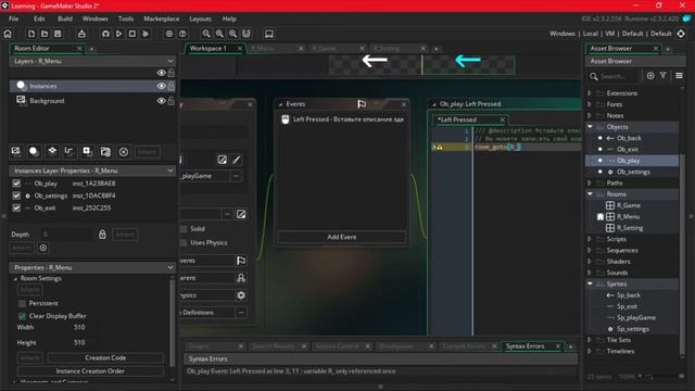 Как сделать меню [Game Maker Studio 2] смотреть онлайн