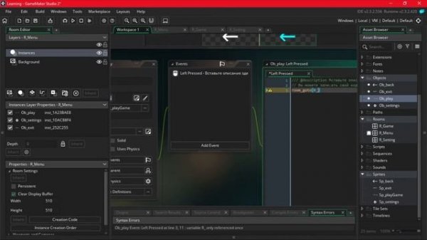 Как сделать меню [Game Maker Studio 2]