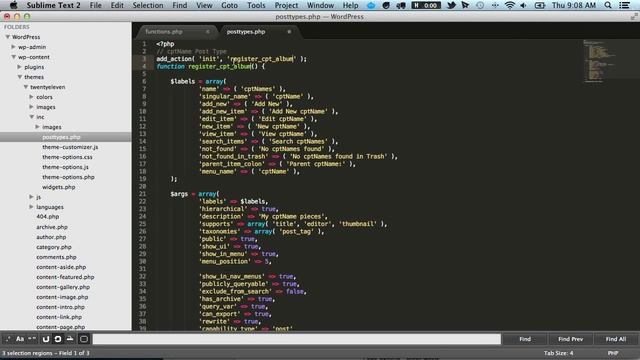 WordPress Custom Post Type Sublime Text Snippet смотреть онлайн