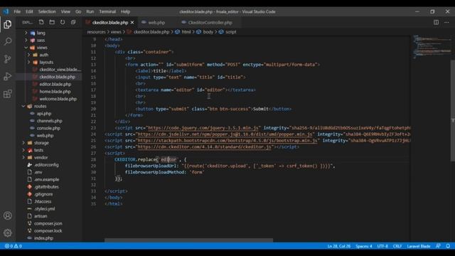 How to Upload Image in CKEDITOR with Laravel смотреть онлайн