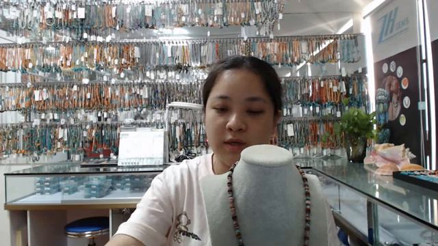 20240513-01 Beautiful Blue Natural Turquoise And Orange Spiny Oyster Roundle Beads Necklace Perfect