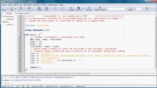 Combinando C++, JavaScript y PHP en una pagina web смотреть онлайн