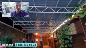 Реконструкция навеса замена поликарбоната на профлист