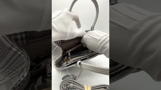 Сумка с ручками Магнолия серая в мелкую клетку смотреть онлайн