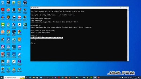 ORA-00942: table or view does not exist - Oracle Database 12c Error Messages
