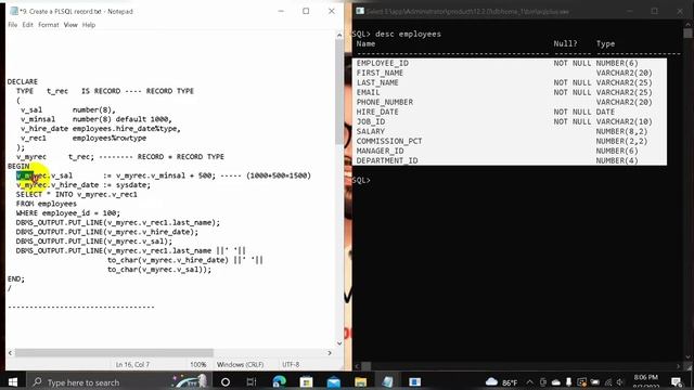 09. PL/SQL Record, %type, %rowtype || Oracle PL/SQL Tutorial in Bangla || Part - 09 смотреть онлайн