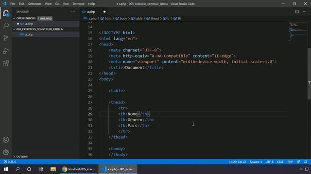 PHP 8 PARTE 2 #006 EXERCÍCIO - CONSTRUIR UMA TABELA HTML A PARTIR DE UM ARRAY смотреть онлайн