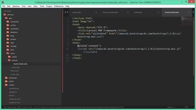 PHP Beginner Tutorial Laravel Forum Software Part 3 смотреть онлайн