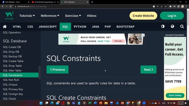 18-01-2023 NOT NULL Constraint Part 1 смотреть онлайн