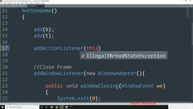 Java AWT Button Click Event | Set TextField Value on Button Click | How to Write Action Listener смотреть онлайн